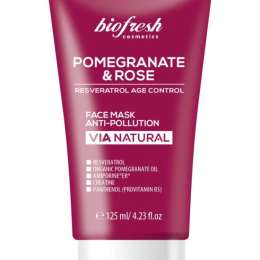 Очищувальна маска для обличчя VIA NATURAL POMEGRANATE & ROSE BIOFRESH 125 мл